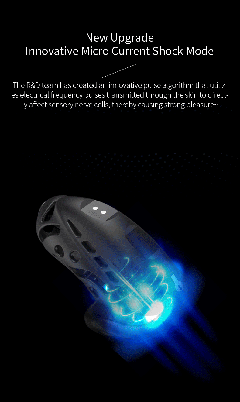 Wireless remote control electric shock male chastity cage with urethral lock and micro current shock mode