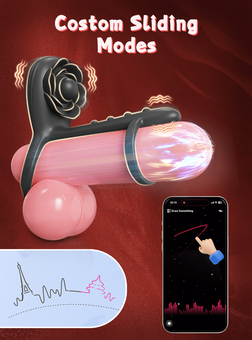 Adjustable Silicone Cock Ring & Extender – Delay Ejaculation & Dual Stimulation Device