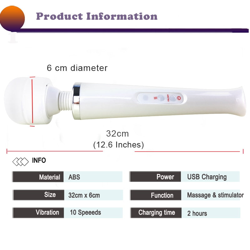 Magic Wand Vibrator XL-Rechargable