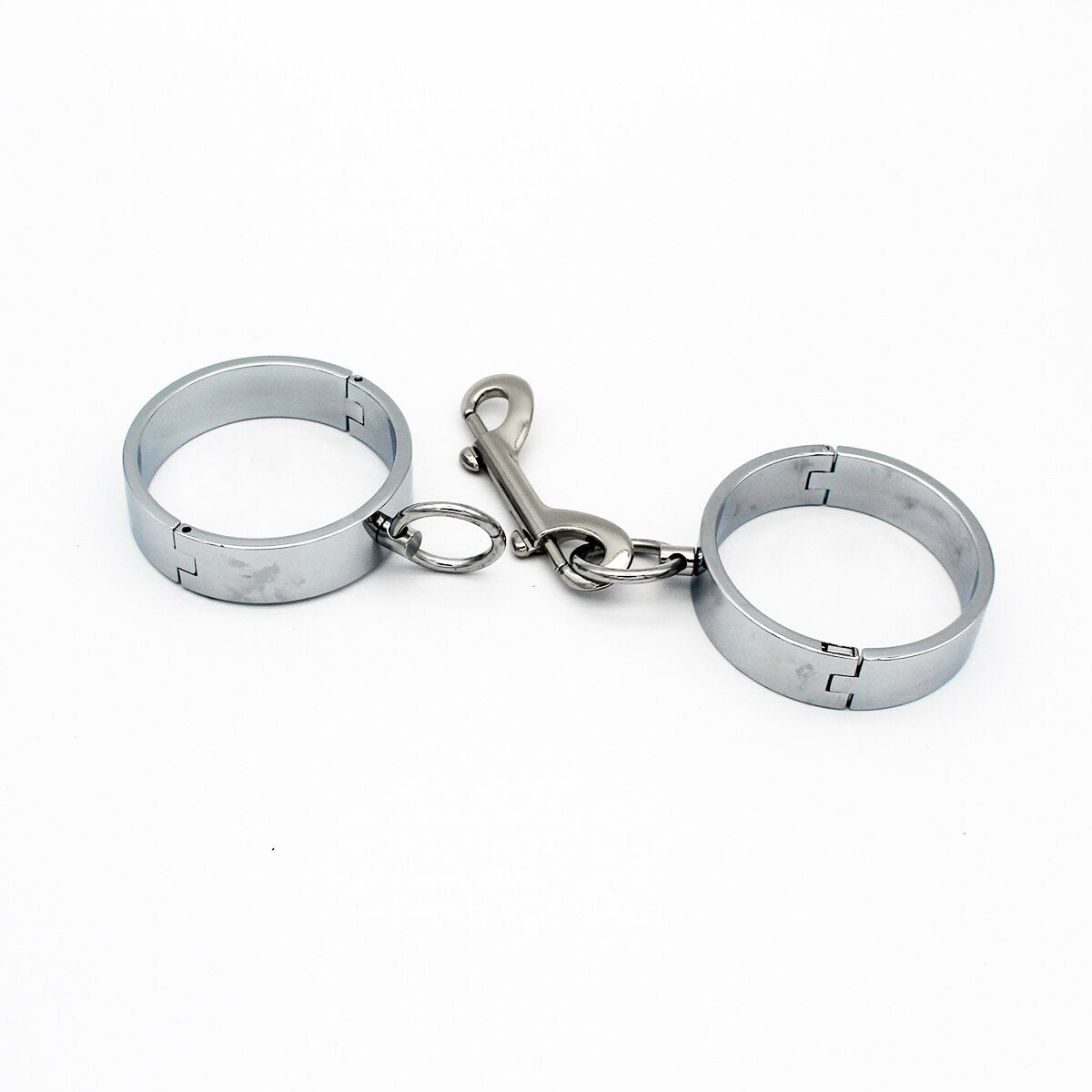 Heavy Metal Steel Slave BDSM Bondage Lock Circular Wrist Handcuffs Ankle Cuffs Collar Fetish Shackles Adult Sex Toys Men Women