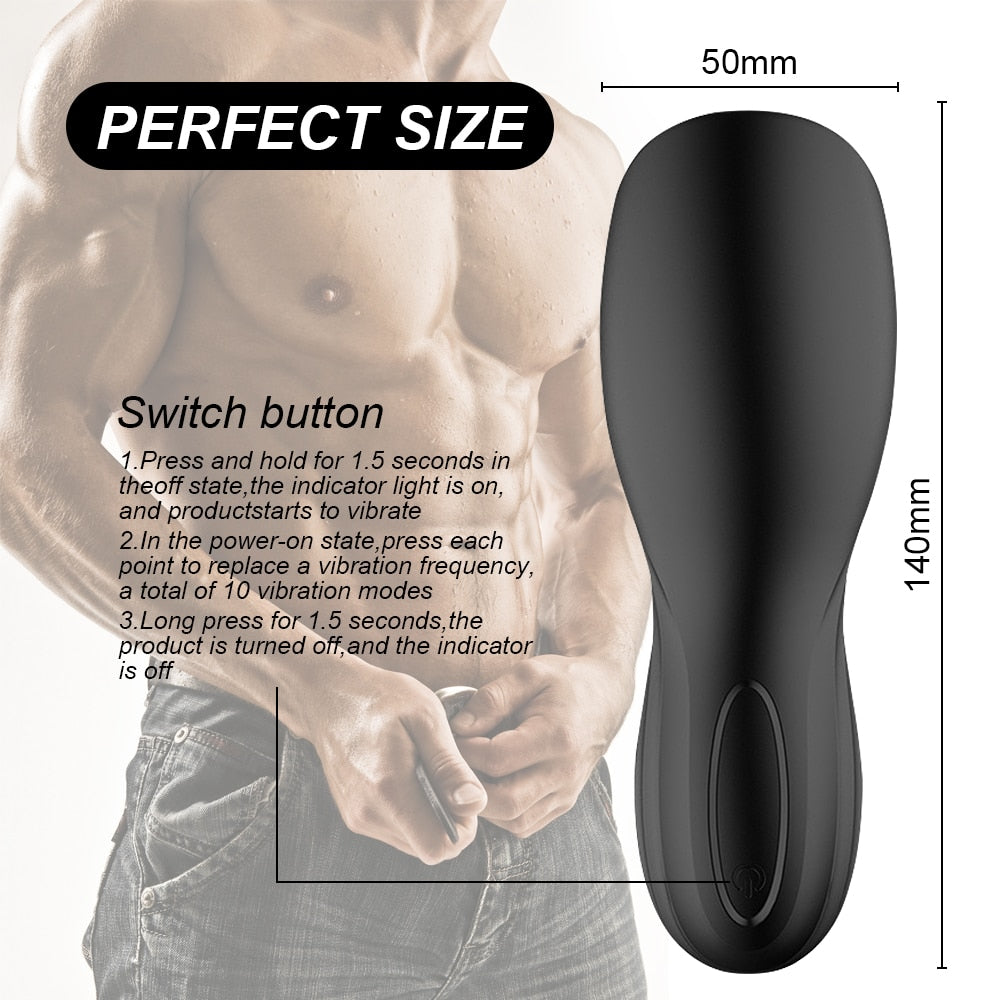 10 Modes Penis Delay Trainer Vibrator Male Masturbator