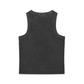 Women's snow washed black bodycon tank top with round neck and sleeveless design