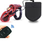Wireless remote electric shock male chastity cage with ball stretcher and penis ring BDSM sex tool