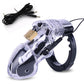 Wireless remote electric shock male chastity cage with ball stretcher and electro stimulation features