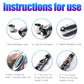 Electric Shock Wand e-stim acupuncture pen with adjustable intensity and interchangeable heads showing battery installation and usage instructions