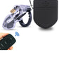 Wireless remote electric shock male chastity cage and ball stretcher with anal plug and penis ring BDSM sex toy