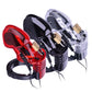Wireless remote electric shock male chastity cock cage ball stretcher sex toy in red black and clear colors with padlocks and cables