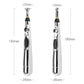 Electric Shock Wand e-stim acupuncture pen with interchangeable heads for body stimulation, 180mm length, silver finish.
