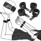 Adjustable nylon handcuff and collar bondage kit with durable restraints for couples' intimate play