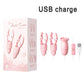 Pink nipple clamps vibrator with USB charging and clit stimulator accessories