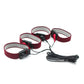 Varied Electro-Shock Penis Ring with red straps and electro-stim connectors for prostate and urethra stimulation