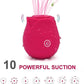 Rose-shape sucking vibrator with powerful suction and oral licking sensation for clitoral and nipple stimulation