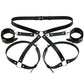 Leather Restraint & Body Harness Bondage Kit — Adjustable Couples Bondage Set