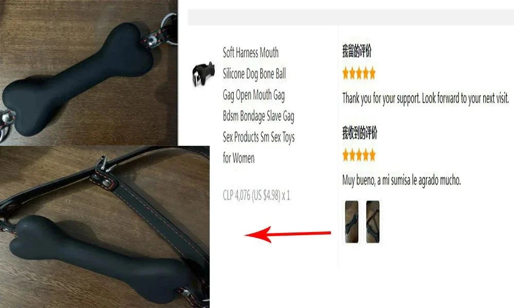 Adjustable soft harness mouth silicone dog-bone ball gag for bondage play with comfortable body-safe materials