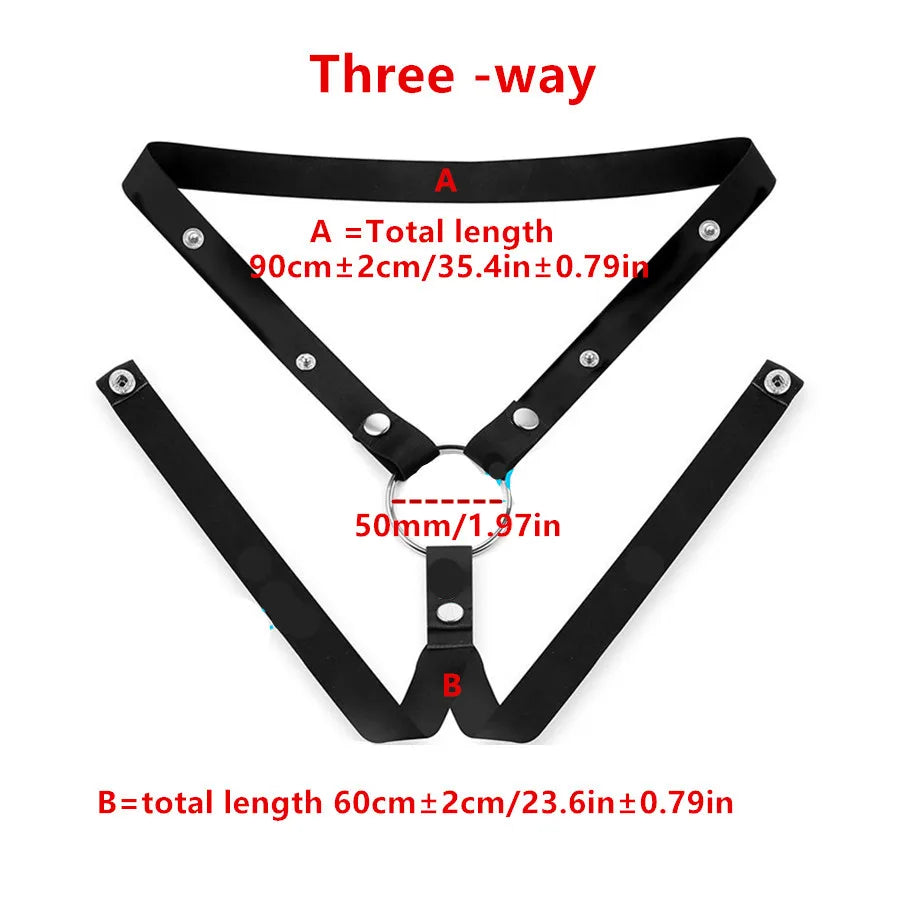 Adjustable Male Chastity Device Auxiliary Belt Strap & Scrotum Ring