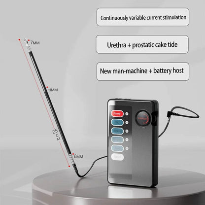 Electric shock stimulator anal plug and urethral sounding set with medical-grade e-stim exerciser for men