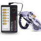 Lockable Male Chastity Device — Cock Cage with E-Stim Rings & Scrotum Restraints