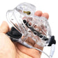 Electric Shock Plastic Cage chastity device with ball lock and cock ring for male restraint and electrostimulation