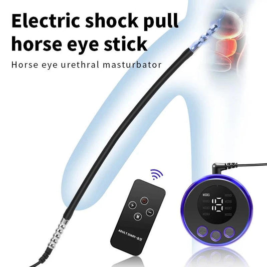 Dilatador uretral de silicona con descarga eléctrica — Tapón para el pene con forma de ojo de caballo