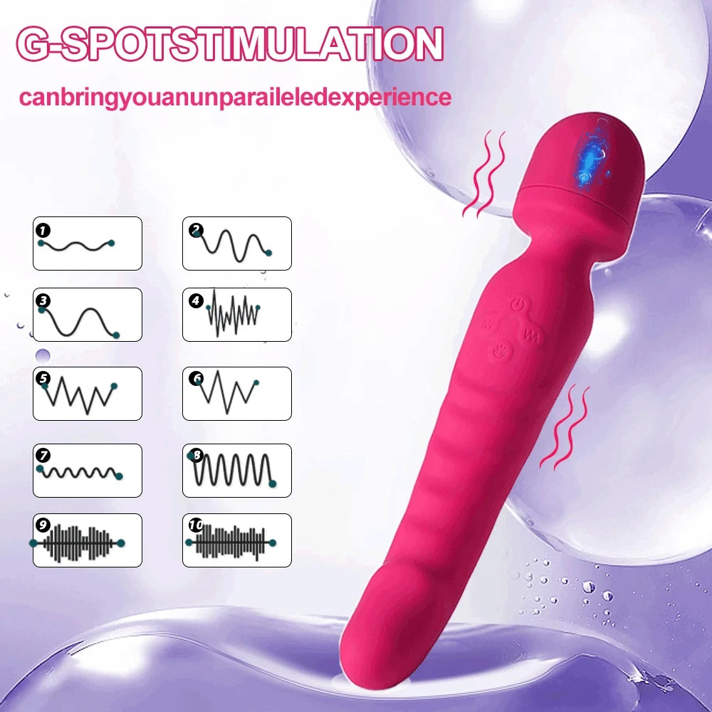 Vibrador AV Magic Wand: estimulador de clítoris de silicona y masajeador del punto G
