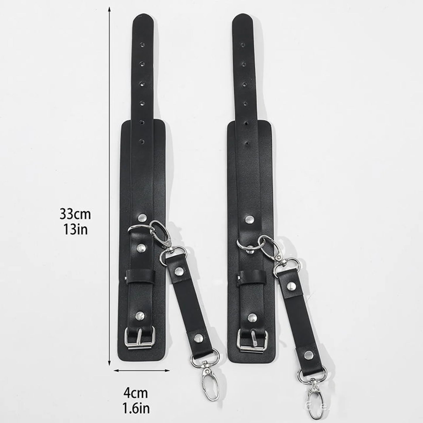 Leather Restraint & Body Harness Bondage Kit — Adjustable Couples Bondage Set