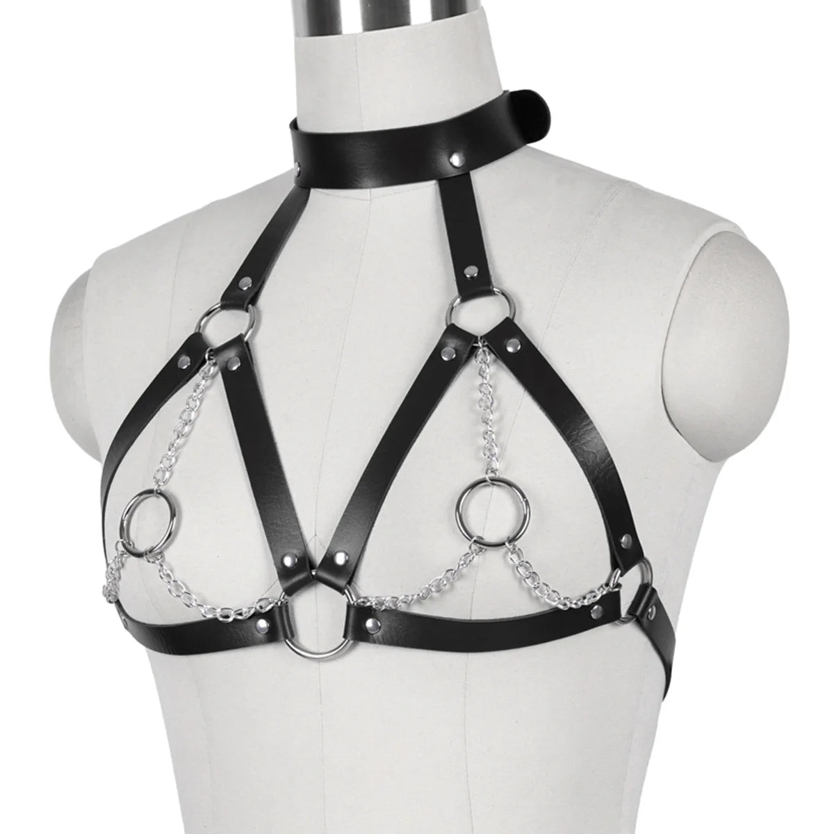 Leather Restraint & Body Harness Bondage Kit — Adjustable Couples Bondage Set