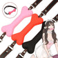 Soft harness mouth silicone dog-bone ball gags in pink, red, and black with adjustable straps for bondage play