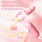 Pink nipple clamps vibrator with sucking and tongue-licking clitoral stimulator for multi-zone pleasure