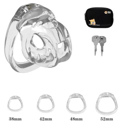 Mini dispositivo de castidad masculino: jaula ventilada con anillo y cerradura