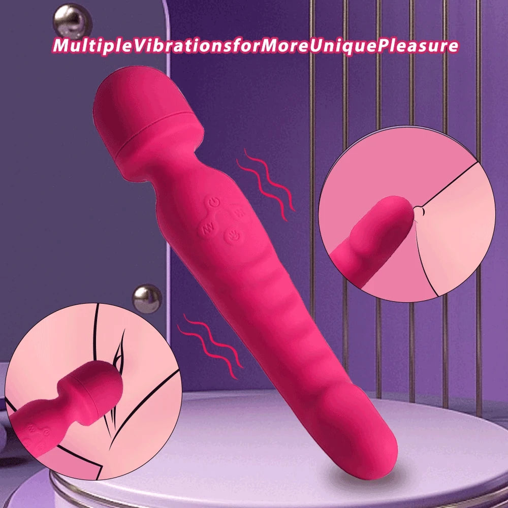 Vibrador AV Magic Wand: estimulador de clítoris de silicona y masajeador del punto G