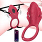Wireless App Wearable Panty Vibrator with clitoral stimulator and penis ring controlled by smartphone app for hands-free intimate play