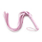 Pink leather flogger whip for sensory play and bondage sets