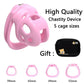Mini Male Chastity Device pink ventilated cage with adjustable ring sizes and lock set with storage case