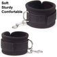 Couples BDSM bondage set black soft comfortable ankle restraints with metal clips