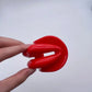 Red soft harness mouth silicone dog-bone ball gag for adjustable bondage restraint