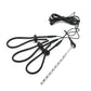 Varied Electro-Shock Penis Ring with adjustable silicone loops and metal urethra stimulator for electro-stim play