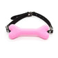 Soft harness mouth silicone dog-bone ball gag with adjustable black strap bondage restraint