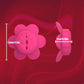 Adjustable pink rose-shaped nipple clamps vibrator with remote control and 10 vibration modes for women, waterproof and rechargeable