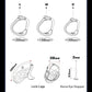 Diagram of wireless remote control electric shock male chastity cage with size measurements and components