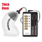 Electric Shock Penis Plug with chastity cage, urethral dilator, and electro stimulator control unit.