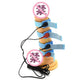 Electro Shock Conductive Cock Ring with adjustable blue straps and attached wires for electric stimulation.