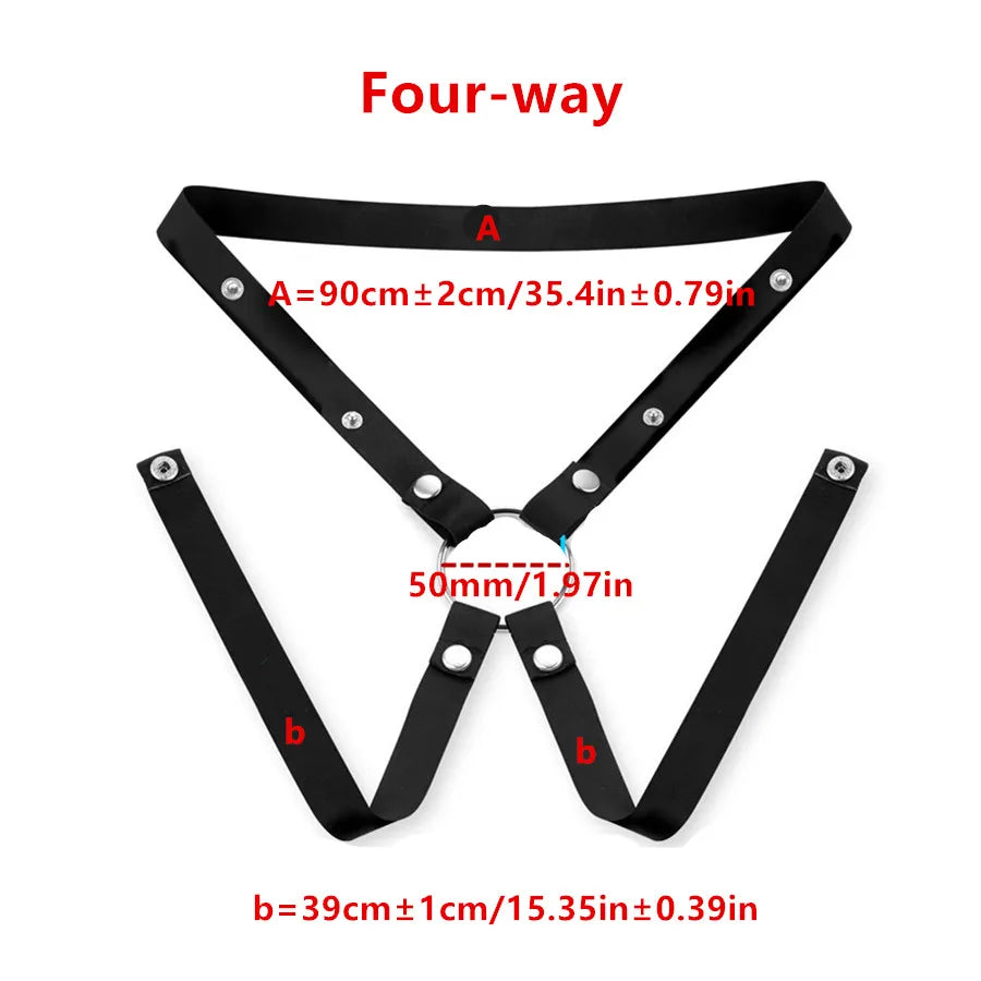 Adjustable Male Chastity Device Auxiliary Belt Strap & Scrotum Ring