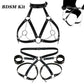 Leather Restraint & Body Harness Bondage Kit — Adjustable Couples Bondage Set