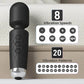 Black 20-speed powerful AV vibrator with 8 vibration speeds and 20 vibration patterns for G-spot, clitoral, and nipple stimulation