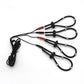 Varied Electro-Shock Penis Ring with adjustable loops and connected wires for electro-stim pleasure