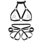 Leather Restraint & Body Harness Bondage Kit — Adjustable Couples Bondage Set