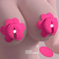 Rose-shaped adjustable nipple clamps vibrator with wireless remote control on breasts