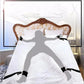 All-in-One 18-Piece Bondage & Strap-On Kit with adjustable harness, hand and leg restraints on bed