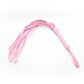 Pink leather flogger whip for sensory BDSM play and bondage kit