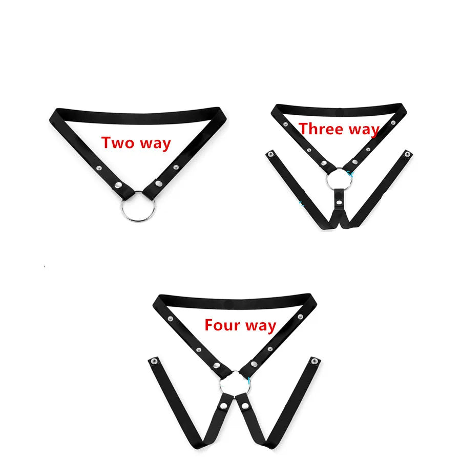 Adjustable Male Chastity Device Auxiliary Belt Strap & Scrotum Ring